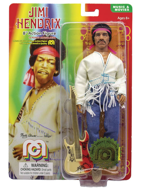 Mego Legends Wave 6 Jimi Hendrix Woodstock with Flocked Hair 8 Inch Figure